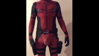 Horny IN DEADPOOL COSTUME WITHOUT UNDERWEAR AND THAT LARGE PACKAGE