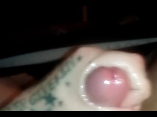 Gigantic cum shot from tattooed freak