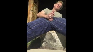 Dick Out Outside Blonde Cutie Masturbating With His Big Hard White Cock And Balls Out The Fly Of Hi