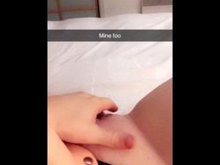 Naughty girls! Sexting my step sister on Snapchat until we BOTH squirt!