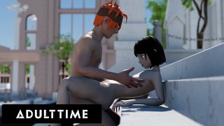 Hentai Babe Talks Her Study Buddy Through An Intimate Pussy Creampie During ADULT TIME