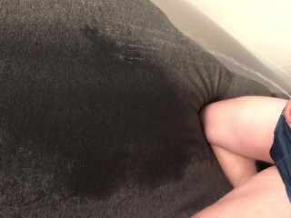 Desperatepiss on stepmoms couch HUGE MESS_(wetting,moaning)