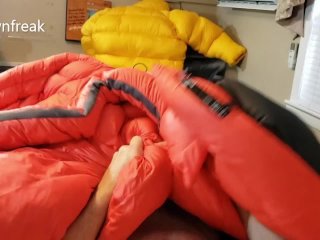 North Face Inferno Down Humping with Cumshot on_Soft Puffy Nylon.Downfreak Fetish_Video