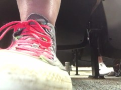 Giantess College Girl in Quirky Sneakers Teases You in PUBLIC with her Soles!