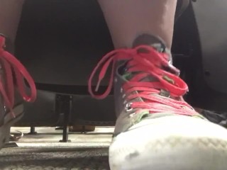 Giantess College Girl in Quirky Sneakers_Teases You in PUBLIC with her_Soles!