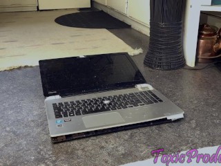 She crushed herbossmans laptop insexy high heels