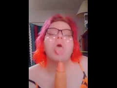 Trans Girl Gives Sloppy Blowjob POV