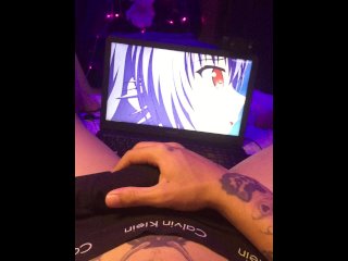 Teen Boy Watches Hentai Jerk Off Massive Cock