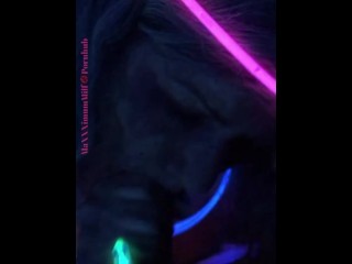 Blacklight Cum Eating Zombie Mature_Milf ASMR POV Blowjob With Throatpie!