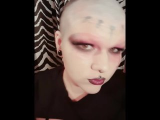 Goth Girl Razor Shaves Head_Bald for_You