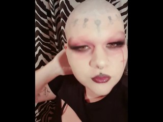 Goth girlrazor shaves head bald for_you