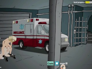 Fuckerman - Threesome in an Ambulance Nurse_Anal Dp_at Hospital