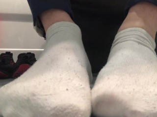 Laundry - Master's feet with and without_socks, spitting on his feet, sneakers, cutting_nails.