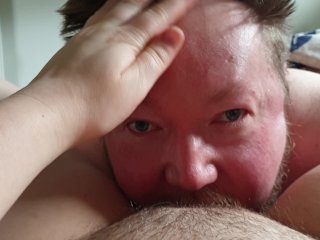 My Husband Enjoying The Breakfast Of Champions