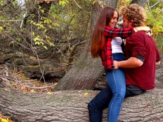 Autumn in Love (I bent my hot teen girlfriend over to a tree_after a long passionate_kissing)