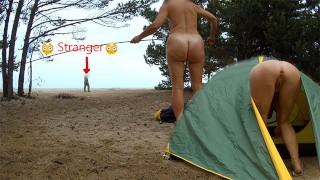 Mom Video Tutorial On How To Pitch A Tent On The Beach Naked