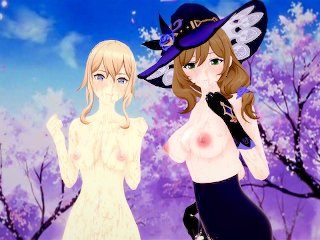 Genshin Impact Lisa X Jean Hentai Foursome Fuck Festival