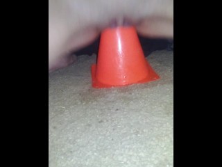 PETITE College Student makes herself SQUIRT with Traffic Cone_INSERTION -- Tara Steele