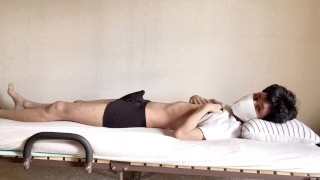 Masturbation Japanese Hentai Boy Rubbing His Penis On The Bed
