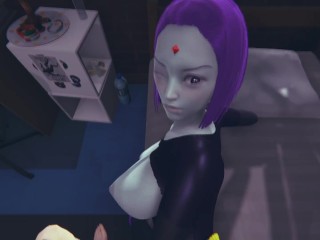 Teen Titans: They interrupt Raven's meditation and she ends up fuckingher