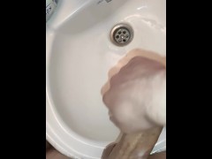 Soaping and washing my penis