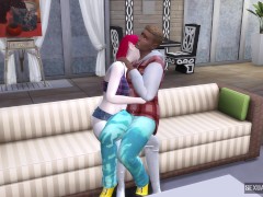 Vampiress was thirsty and ended up sucking a colored boy's cock - Sexual Hot Animations