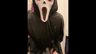 Halloween Ghostface Masturbating On Halloween With Dirty Talk And Hard Cumming