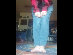 Trying to walk and falling with bound feet