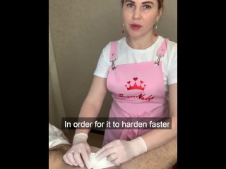 SugarNadya is waxing her client's penis, would you like_to be waxed?