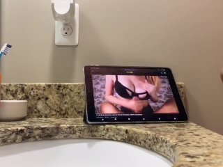 Watching Hot Titfuck Porn Trying to_Be Quiet So My_Stepmom Doesn’t Hear_HUGE Cumshot Almost CAUGHT