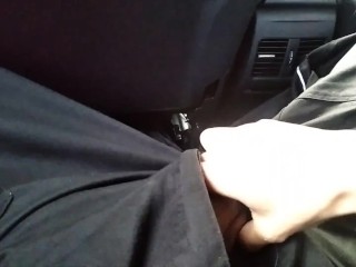Dirty Man Masturbating Big Fat Cock in Car at Work Break! Hot!