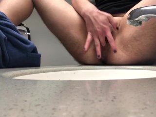 Piss And Play In The School Bathroom Sink