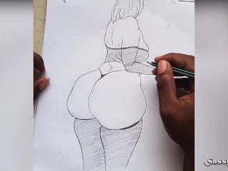 Big Ass Instagram Model Nude Pencil Drawing Sexy Art
