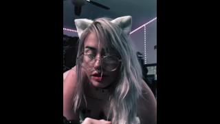 Spooky White Cat Rides All Of Her Dildos POV