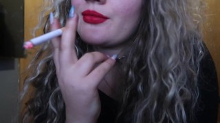 Cigar JUST FOR YOU RED LIPS GIRL CREATED A STUNNING SMOKING CIGARETTE CLOSE UP