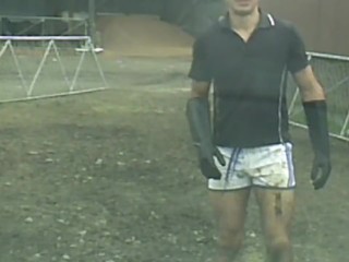 Dashcam piss, dirty hunk in shorts and rubber gloves/boots