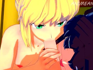 SABER AND RIN TOHSAKA THREESOME - FATE/STAYNIGHT HENTAI_3D UNCENSORED