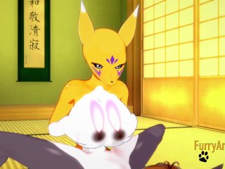 Digimon Hentai - Taomon & Grey Fox Hard Sex