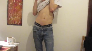 Striptease A College Boy Strips For You And Displays His Cockiness