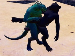 Furry Kitty And The Alien Dragon Wild Life
