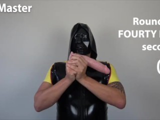 ELM Games Throat Training Rubber Master instructs you to use a big dildo in your throat PREVIEW