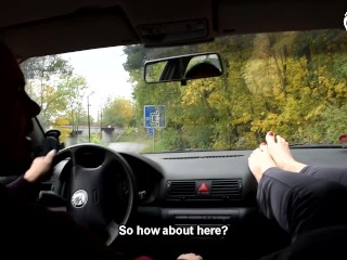 Her_BIG smelly feet in car are a turn on (foot smelling, big feet, foot_worship, teen feet, soles)