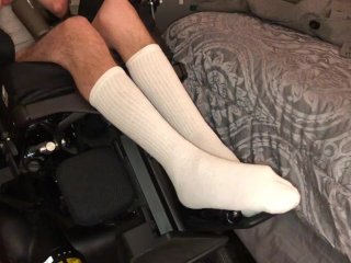 Quadriplegic Feet Shaking In White Socks