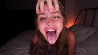 HE REMOVED MY THROAT Extreme Sloppy Deepthroat Fuck With Cum On The Face