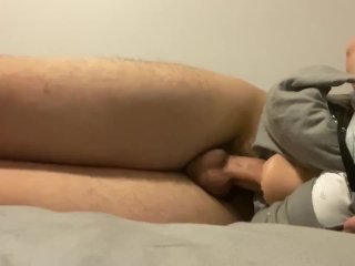 Guy Fucks Fleshlight Intense Moaning Until Orgasm - Shaking Legs Orgasm Creampie