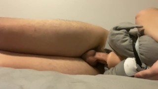 Guy Fucks Fleshlight Intense Moaning until Orgasm - Shaking Legs Orgasm Creampie