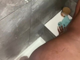Deep Strokes during_Morning Shower WithHis Big Cock