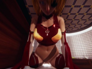 Evangelion: Soryu_Asuka femdom footjob &facesitting 3D hentai animation