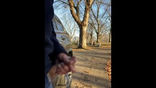 Had To Piss But Was Horny Hard Cock Public Pissing And Cumshot Outside Piss Then Cumshot