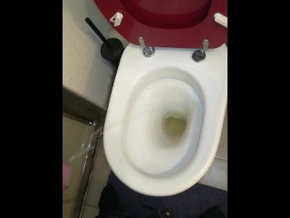 10 Shots Cumshot Ruined in Toilet,Then DifficultPiss